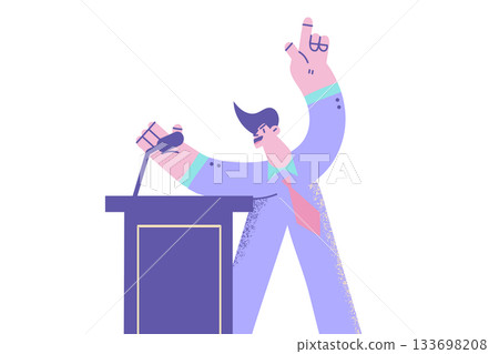 Public speaking and politics concept. Public speaking and politics concept. 133698208