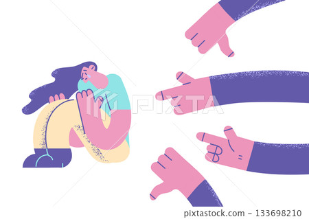 Depression and people influence bullying concept. Depression and people influence bullying concept. 133698210