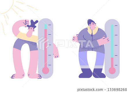 Meteorology thermometers and measuring temperature concept 133698268