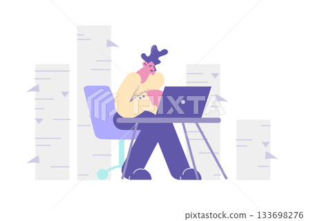 Distant work and freelance concept 133698276