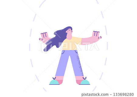 Defending personal boundaries borders concept Defending personal boundaries borders concept 133698280
