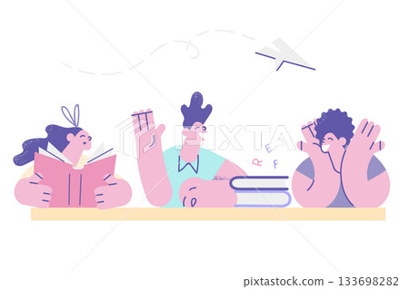 Education, learning, studying with books concept 133698282