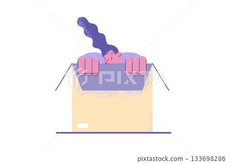 Hiding and parcel package concept 133698286