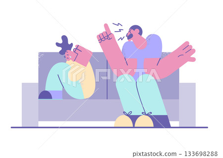 Fighting and Conflict in communication concept Fighting and Conflict in communication concept 133698288