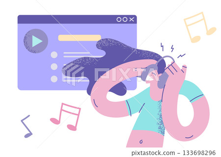 Entertainment, modern technologies, music concept Entertainment, modern technologies, music concept 133698296