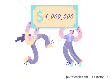Jackpot, winning money cash concept. 133698303