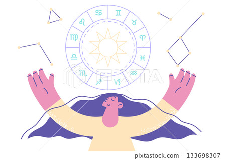 Spirituality and astrology symbols concept 133698307
