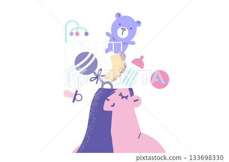 Happy motherhood and maternity concept. 133698330