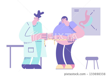 Nutritionist and weight loss concept Nutritionist and weight loss concept 133698338