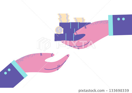 Giving bribe and financial crime concept. 133698339