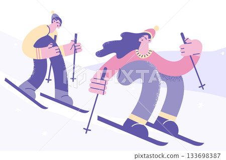 Winter activities and sport concept 133698387