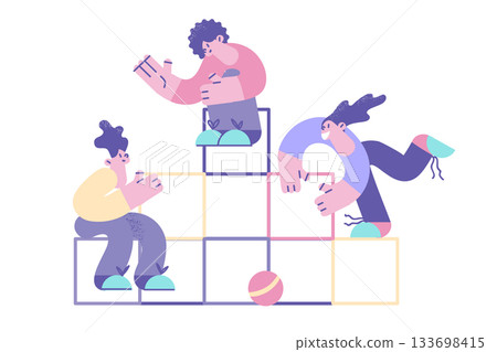 Teamwork, cooperation and working together concept Teamwork, cooperation and working together concept 133698415