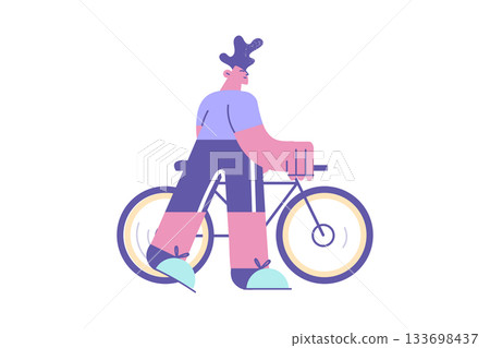 Traveling on bicycle vector illustration. Traveling on bicycle vector illustration. 133698437