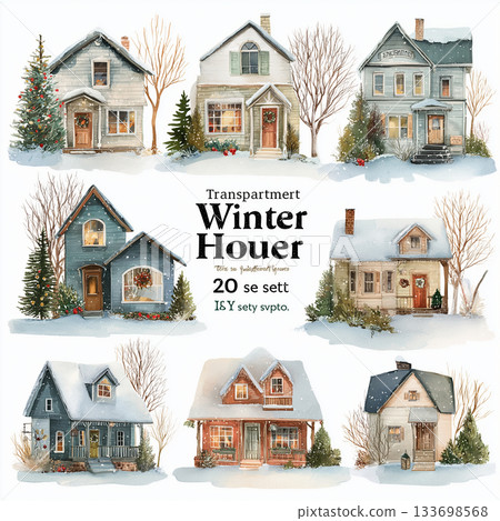 Charming Christmas Illustrations Featuring Elves Santa Animals Trucks and Festive Decor 133698568