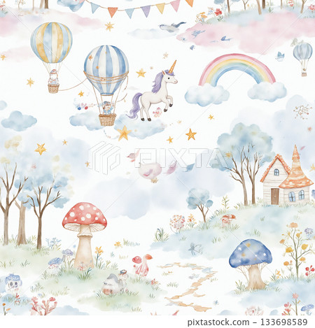 Charming Christmas Illustrations Featuring Elves Santa Animals Trucks and Festive Decor 133698589