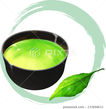 Green tea and leaves Green tea and leaves 133698611