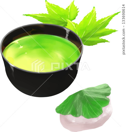 溫熱的綠茶和柏餅 溫熱的綠茶和柏餅 133698614