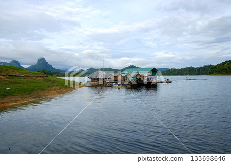 View of beautiful mountain is nature landscape at Chiao Lan Dam,thailand 133698646