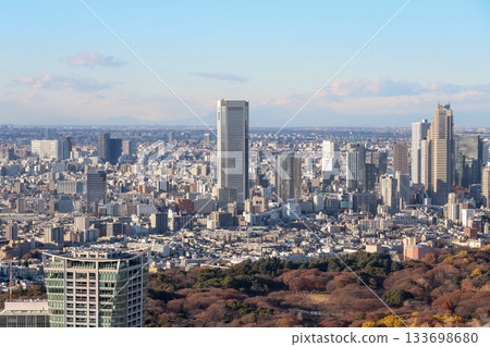 Tokyo, Japan - December 14, 2024: Aerial view of landscape sunset and cityscape tokyo, Japan. Tokyo, Japan - December 14, 2024: Aerial view of landscape sunset and cityscape tokyo, Japan. 133698680