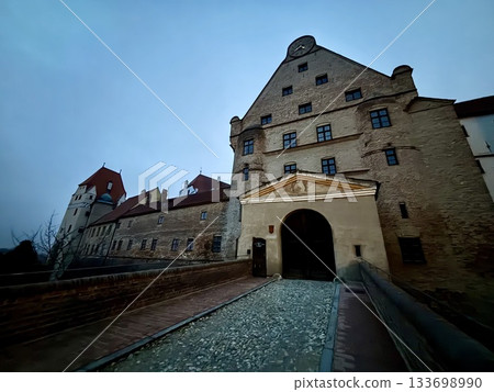 European medieval castle in the evening 133698990