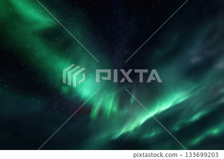 Aurora borealis, northern lights, and the Milky Way 133699203