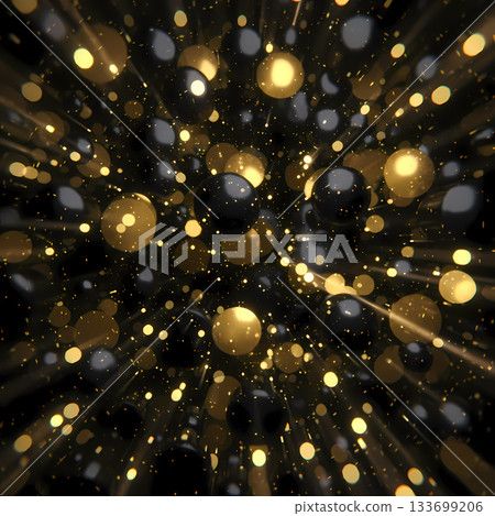 Dramatic Explosion: Luxury Background with Hyper-Vibrant Gold Bokeh 133699206