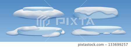 Winter snow podium set 133699257