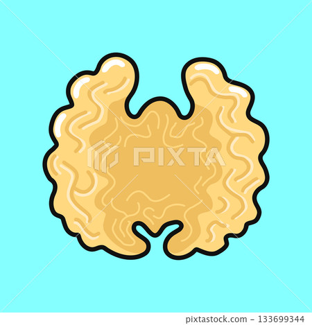 Walnut brain food concept cartoon illustration 133699344