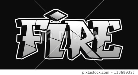 Fire word art with graffiti lettering style Fire word art with graffiti lettering style 133699355