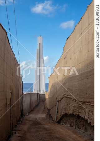 Dusty road and Lighthouse Punta del Hilgado, Tenerife, Spain 133699931