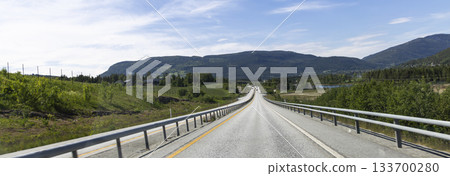Scenic Summer View of the E6 Highway in Gudbrandsdalen, Norway Scenic Summer View of the E6 Highway in Gudbrandsdalen, Norway 133700280
