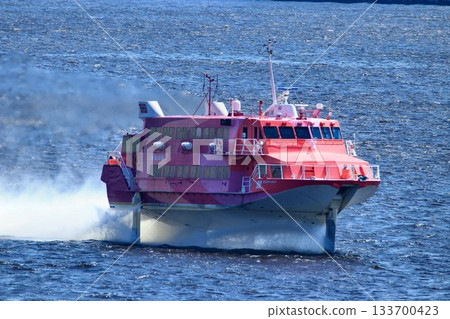 An exhilarating ride across the ocean... A Jetfoil gliding through Tokyo Port An exhilarating ride across the ocean... A Jetfoil gliding through Tokyo Port 133700423