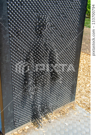 Elementary school playground on a bright day. in playground differs wooden boxes High quality photo Elementary school playground on a bright day. in playground differs wooden boxes High quality photo 133700794