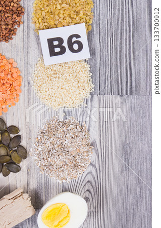 Healthy nutritious food as source natural vitamin B6 133700912