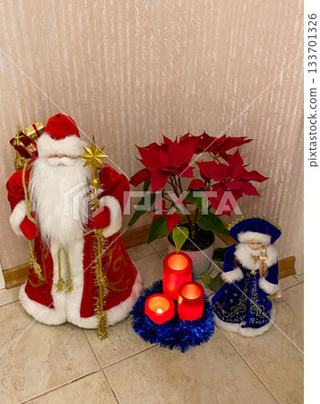 Santa Claus and Snow Maiden Holiday Decor 133701326