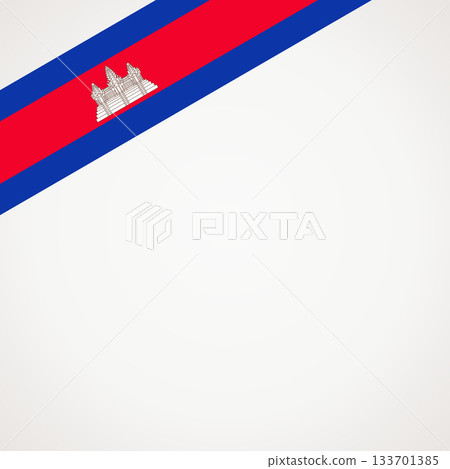 Corner ribbon flag of Cambodia 133701385