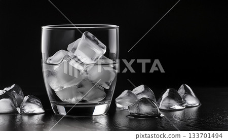 一杯冰塊的簡單構圖 / 清爽雅緻的背景素材 一杯冰塊的簡單構圖 / 清爽雅緻的背景素材 133701494