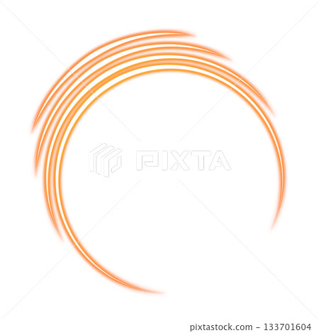 Orange swirl circle frame on transparent background Orange swirl circle frame on transparent background 133701604