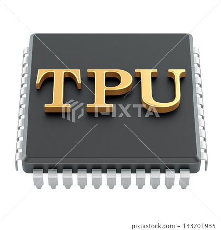 TPU processor chip. 3D rendering TPU processor chip. 3D rendering 133701935