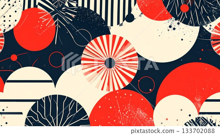 抽像日式圖案背景圖 4，適用於新年。 133702088