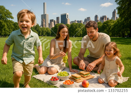 Family Picnic in City Park Family Picnic in City Park 133702255