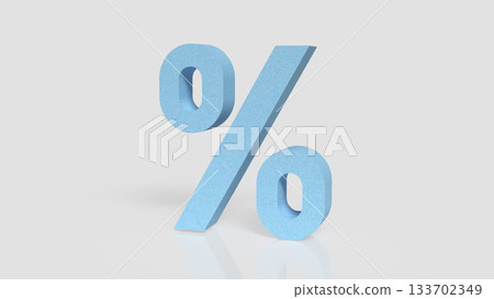 Minimalist Percentage Symbol Finance Concept 3d rendering. 133702349