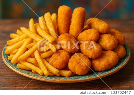French Fries and Chicken Nuggets 133702447