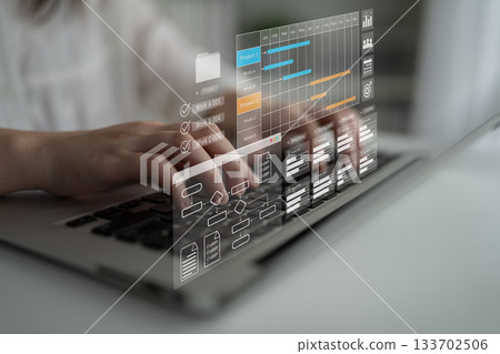 Project scheduling dashboard with Gantt chart overview Parse 133702506