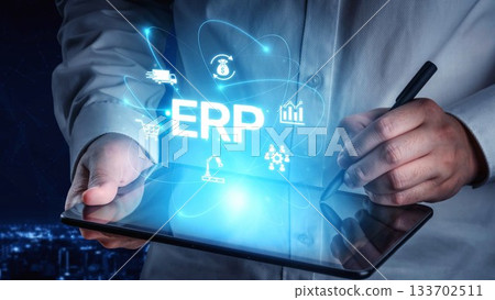 ERP System Dashboard for Enterprise Resource Planning and Business Muxer 133702511