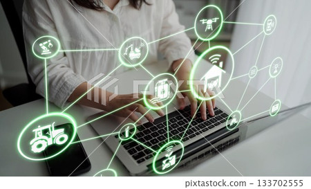 Smart Agriculture Technology for Modern Farming Funnel 133702555