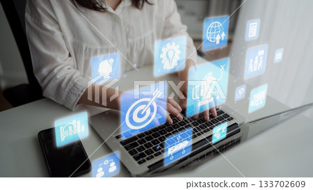 Business strategy planning and corporate goal setting Funnel Business strategy planning and corporate goal setting Funnel 133702609