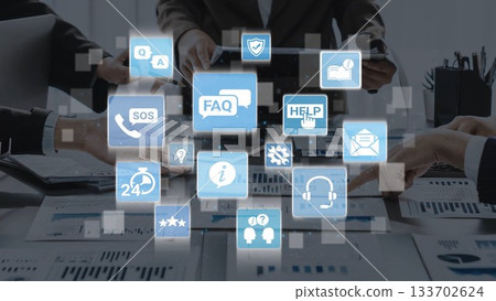 Online help and FAQ customer support service Funnel 133702624