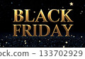 BLACK FRIDAY 3D Logo, Gold Roman Font, Background Set, Night Sky and Stars 133702929