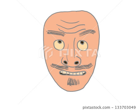 Illustration of the Noh mask of Kentoku Illustration of the Noh mask of Kentoku 133703049